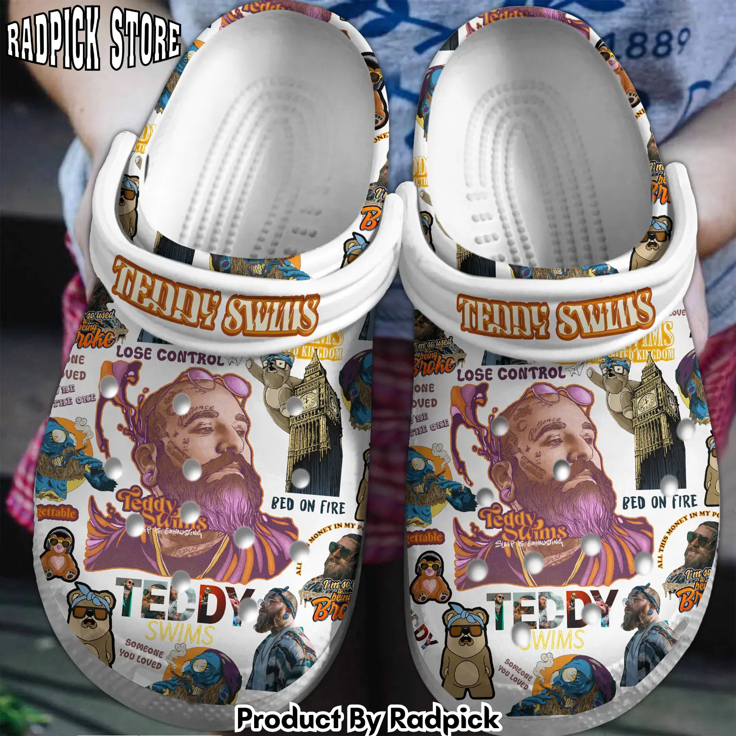 Radpick teddy swims music crocss crocband clogs shoes comfortable for men women and kids footwearelite exclusive rp652849
